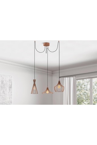 Hanglamp Mezopotamya - Zwart en Roségoudkleurig - 3 x 100 W