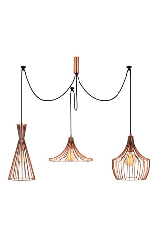 Hanglamp Mezopotamya - Zwart en Roségoudkleurig - 3 x 100 W