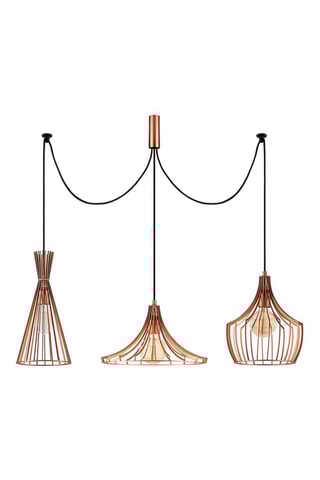 Hanglamp Mezopotamya - Zwart en Roségoudkleurig - 3 x 100 W