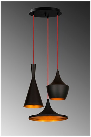 Hanglamp Elmas - Zwart en Koperkleurig