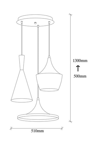 Hanglamp Elmas - Zwart en Koperkleurig