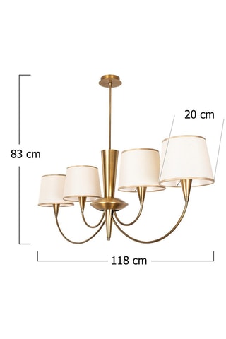 Hanglamp Pardo Goudkleurig en Wit