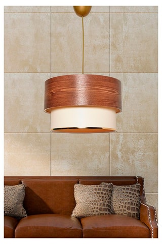 Hanglamp Bruin en Ecru