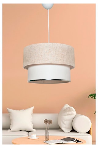Hanglamp Corbeu - Crèmekleurig en Wit
