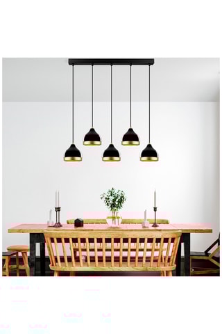 Hanglamp Yildo - Zwart en Goudkleurig
