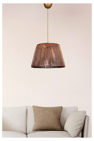 Houten Hanglamp - Goudkleurig en Naturel