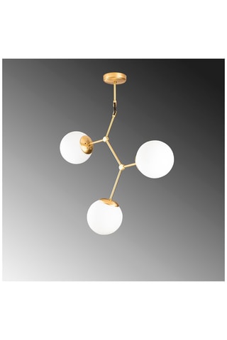 Hanglamp Damar Goudkleurig en Wit - 3 x 100 W