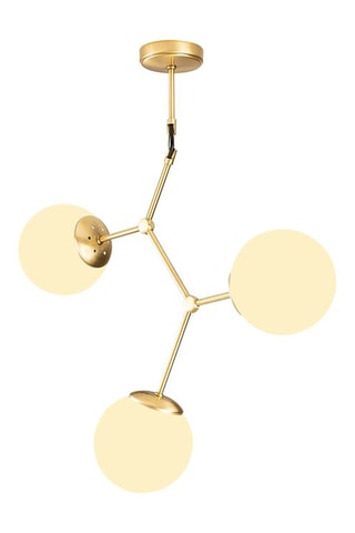 Hanglamp Damar Goudkleurig en Wit - 3 x 100 W