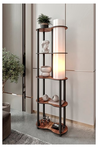 Staanlamp - Walnoothout-imitatie - 40 W - 140 cm