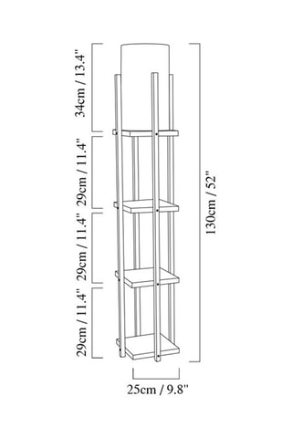 Staanlamp - Zwart en Bruin - 40 W - 130 cm