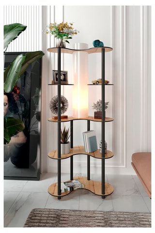 Staanlamp - Ivoorkleurig en Houtkleurig 