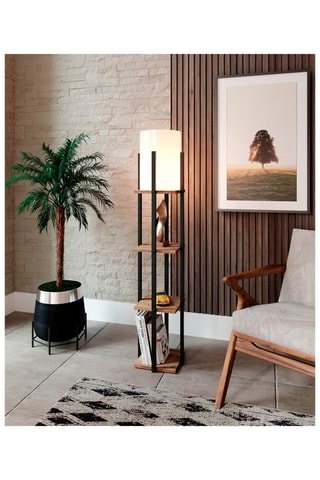 Staanlamp Nora SRC - Zwart en Houtimitatie