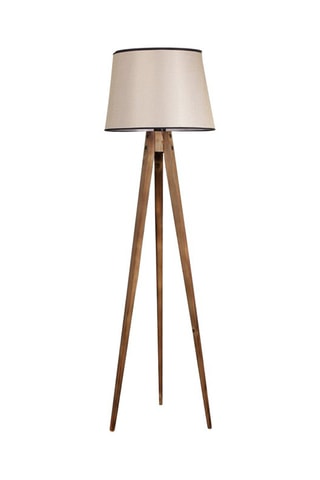 Houten Staanlamp Tripod Ceviz - Crèmekleurig - 60 W - 160 cm