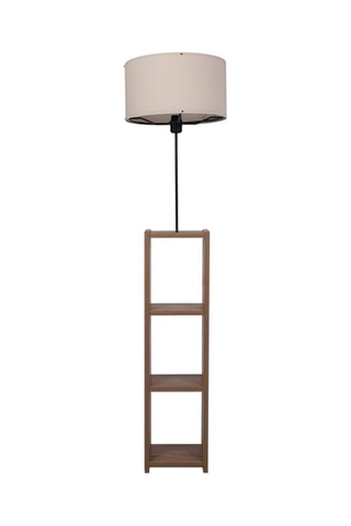 Staanlamp met Houten Element AYD-3150 - Naturel en Wit - 60 W - 150 cm