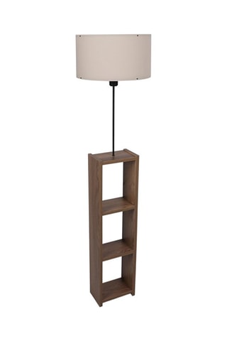 Staanlamp met Houten Element AYD-3150 - Naturel en Wit - 60 W - 150 cm