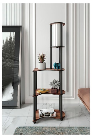 Staanlamp - Walnoothout-imitatie - 40 W - 140 cm