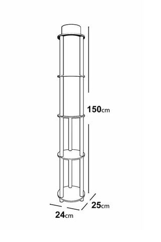 Staanlamp - Walnoothout-imitatie - 40 W - 150 cm