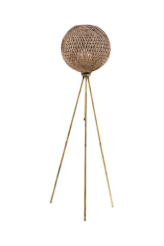 Staanlamp op driepoot - Goudkleurig en Naturel - 45-60 W - 138 cm
