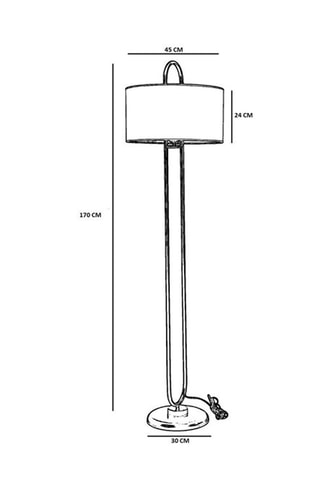 Staanlamp Elips  - Beige en Zwart