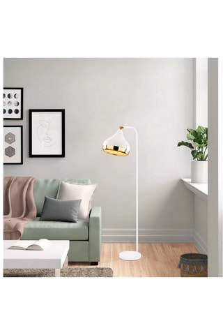 Staanlamp Yildo - Wit en Goudkleurig