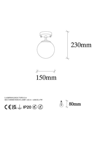Plafondlamp Atmaca Zwart en Wit