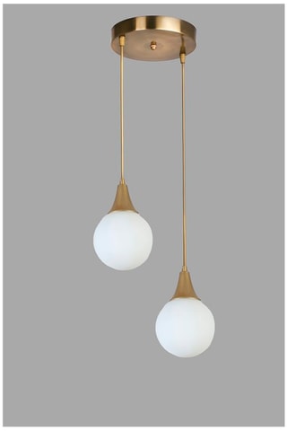 Hanglamp Afra 2 - Goudkleurig en Wit