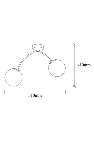 Plafondlamp Kromozom Zwart en Wit - 2 x 60 W