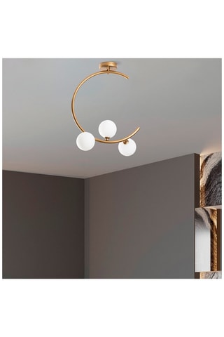 Hanglamp - Goudkleurig en Wit - 3 x 10 W