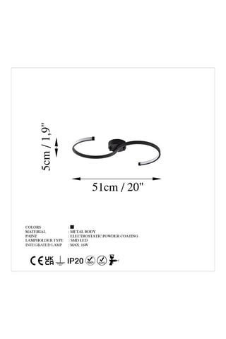 Ledplafondlamp - Zwart - 16 W
