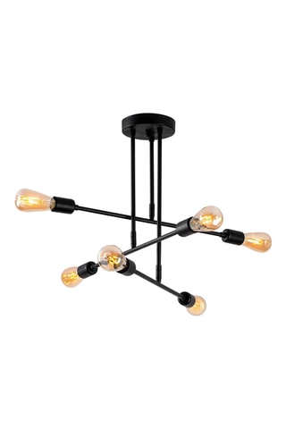 Plafondlamp Flower - Zwart - 6 x 100 W