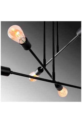 Plafondlamp Flower - Zwart - 6 x 100 W