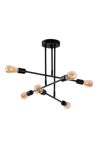 Plafondlamp Flower - Zwart - 6 x 100 W
