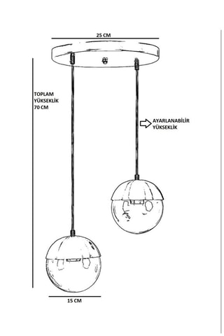 Hanglamp Küre 2 - Antraciet - 2 x 60 W