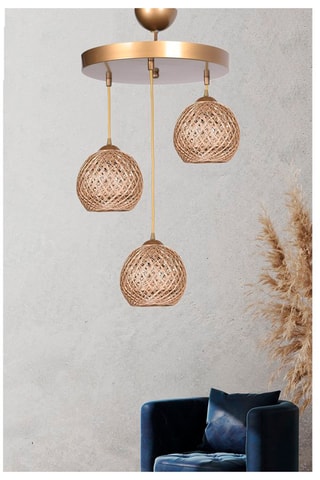 Hanglamp - Goudkleurig - 3 x 60 W