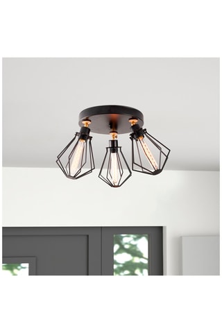 Plafondlamp Oylat - Zwart - 3 x 100 W