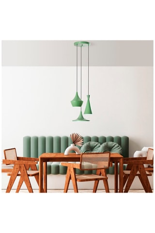 3 Hanglampen Tom - Mintgroen - 40 W -  45 x 45 x 19 cm
