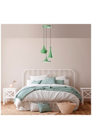 3 Hanglampen Tom - Mintgroen - 40 W -  45 x 45 x 19 cm