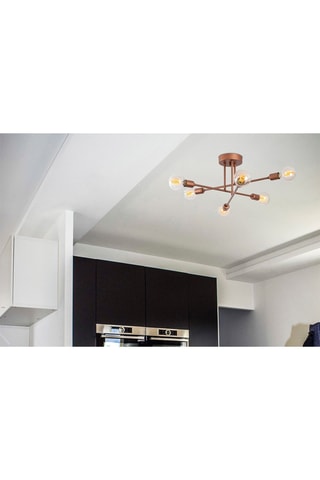 Hanglamp Flower - Koperkleurig - 6 x 100 W