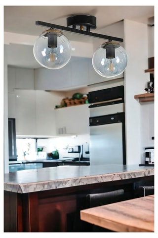 Plafondlamp Yeni Can 2 - Zwart - 2 x 60 W