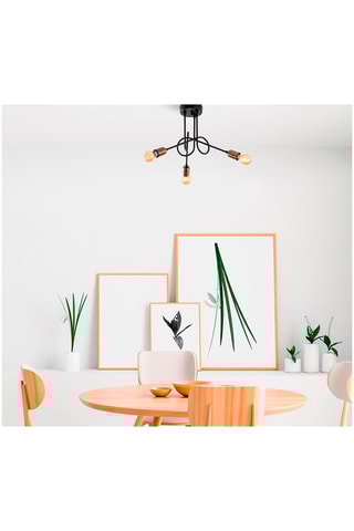 Plafondlamp - Zwart en Bronskleurig - 3 x 15 W