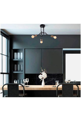 Plafondlamp - Zwart en Bronskleurig - 3 x 15 W