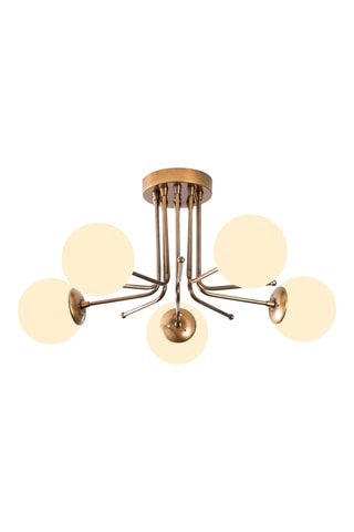 Hanglamp Daisy - Goudkleurig en Wit - 5 x 100 W