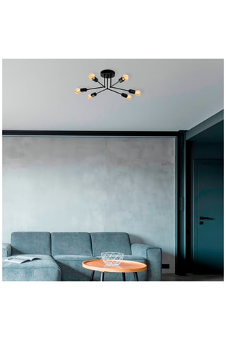 Plafondlamp Sparrow Zwart - 6 x 40 W