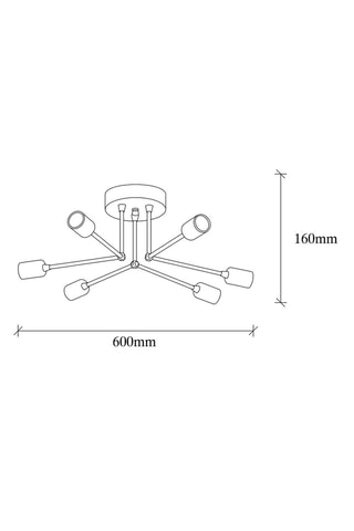 Plafondlamp Sparrow Zwart - 6 x 40 W