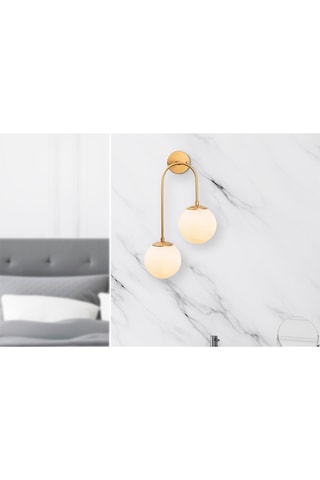 Wandlamp Jewel - Goudkleurig en Wit - 2 x 15 W