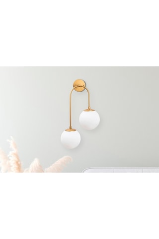 Wandlamp Jewel - Goudkleurig en Wit - 2 x 15 W