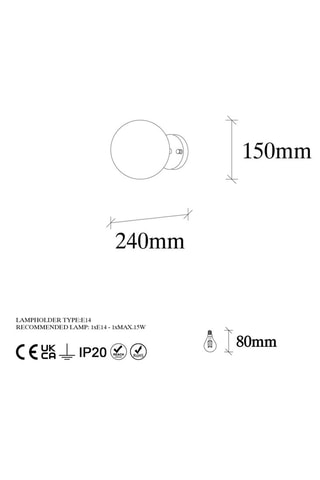 Wandlamp Atmaca - Zwart en Koperkleurig - 15 W
