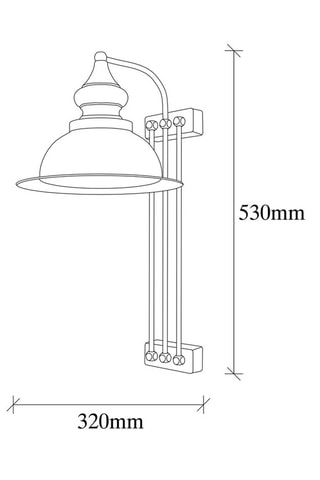 Wandlamp Saglam - Bruin en Goudkleurig - 40 W