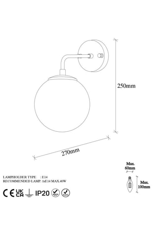 Wandlamp Viran - Goudkleurig - 40 W 