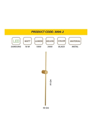 Wandlamp LED L1175 - Goudkleurig - 18 W